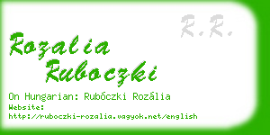 rozalia ruboczki business card